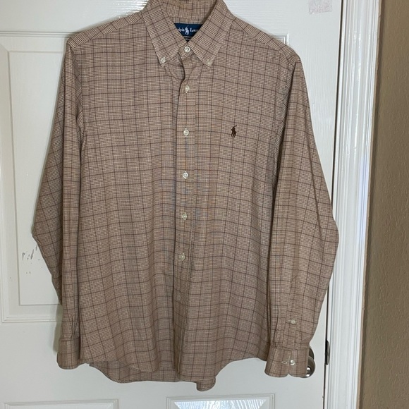 VTG Ralph Lauren Men's Custom Fit Twill Button Down Shirt Plaid Size M​​​​ - Picture 10 of 10